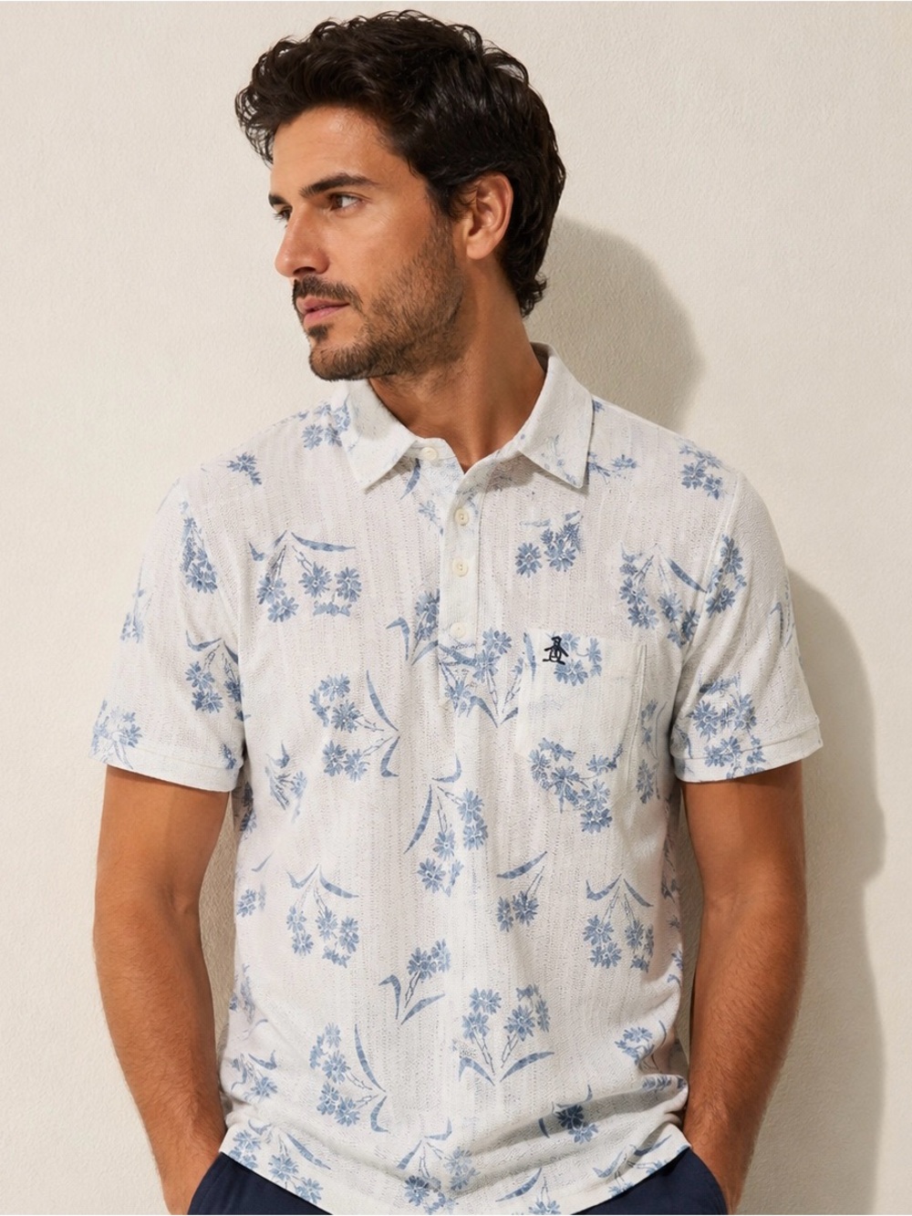 MAKE OFFER! Vintage Grand Slam Munsingwear Penguin Polo shirt Floral Print Med